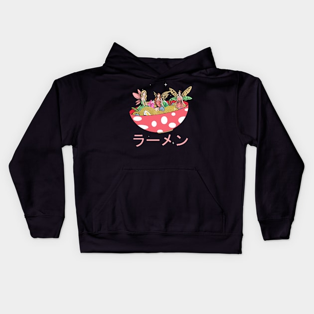 Fairycore Aesthetic Fairy Ramen Bowl Fairies Kids Hoodie by Alex21